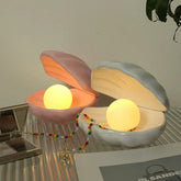Shell Shaped Pearl Led Night Light Lamp Decor